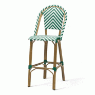 Chaise de bar RIVOLI - Chevrons verts et blancs - EA127