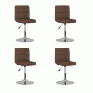 Chaises pivotantes à manger lot de 4 marron tissu Modèle Ivelor - 8720286739792