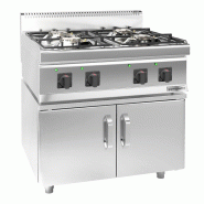 Cuisinière à gaz - 23 kW - 4 brûleurs - incl. Soubassement avec 2 portes  - Mario 700 | GGM -GHK800-E-UBK800-E