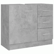 Helloshop26 - Armoire d'évier rangement salle de bain 63 x 30 x 54 cm design élégant ambiance moderne en bois d'ingénierie gris 02_0047784 - gris
