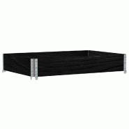 Helloshop26 - Jardinière bac lit surélevé plantes fleurs terrasse jardin 120 x 80 cm bois massif de pin noir 02_0037411 - noir métal 3000217845477