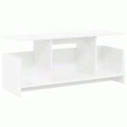 Helloshop26 - Meuble TV rectangulaire moderne avec rangement 102 x 35 x 45 cm en bois d'ingénierie blanc 02_0054707 - blanc Bois massif 3000238624945