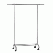 Helloshop26 - Porte-manteau à roulettes portant à vêtements extensible en métal avec étagère de rangement surélevée 40 x (83-120) x 12_0007057 Helloshop26 - Porte-manteau à roulettes portant à vêtements extensible en métal avec étagère de rangement surélevée 40 x (83-120) x 12_0007057