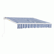 Helloshop26 - Store banne avec manivelle 250 x 200 cm bleu blanc 03_0008299 - bleu aluminium 3001925082727