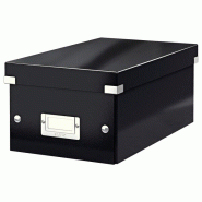 LEITZ Lot de 6 Boîte de rangement Click & Store Wow, format DVD, coloris noir - noir 60420095