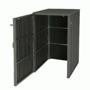 Mendler XL Habillage de conteneur à déchets en WPC pour 1/2 personnes HWC-J28, Premium Box pour conteneurs à déchets, métal aspect bois, extensib