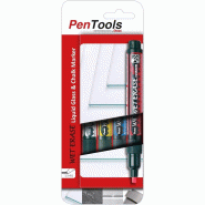 PenTools by Pentel Marqueurs SMW26 pour le marquage temporaire, essuyage humide des surfaces lisses, pointe en forme de coin (ligne de 1,5 à 4,0 mm),