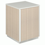 Podium 1 porte push-pull Vertigo T01 MDF naturel et blanc 45x45x60cm