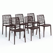 RATTATAN Set 6 Chaises en polypropylène avec fibre de verre empilables pour extérieur et jardin, bar et restaurant, cuisine design moderne - ANNA - RATTATAN Set 6 Chaises en polypropylène avec fibre de verre empilables pour extérieur et jardin, bar et restaurant, cuisine design moderne - ANNA -