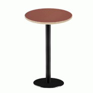 RestooTab - Mange-debout Rome Ø60cm rosso jaipur fenix chants couleur bois - rouge Bois manufacturé TB-ROMFF-R60M-ROSS.J-BOI