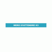 Sticker bande marquage au sol "Merci d'attendre ici" - Bleu
