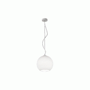 Suspension Perenz de 30 cm de diamètre en verre satiné, structure en métal blanc, douille E27, design moderne pour l'éclairage intérieur - blanc 6476 Suspension Perenz de 30 cm de diamètre en verre satiné, structure en métal blanc, douille E27, design moderne pour l'éclairage intérieur - blanc 6476