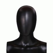 Tête femme Oeuf pour mannequin modulable noir mat
