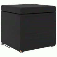 Tabouret Noir Cuir Synthétique et Bois Composite Modèle Apex Riviera - 8721359493047