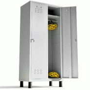 TwinThink Vestiaire metallique à 2 porte Casier 180x65x40cm pour votre atelier ou votre bureau casier metallique serrure (Gris) - gris métal 8437027