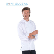 Veste de cuisine homme manches longues avec poignets mousquetaire, 2 poches et œillets d'aération - JIMMY REMI CONFECTION_0
