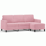 VidaXL Canapé à 3 places avec repose-pieds Rose 180 cm Velours Modèle Orion Office Nordique - 3201177