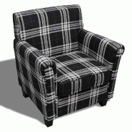 VidaXL Fauteuil avec coussin Noir Tissu Modèle Cormelane - 240977