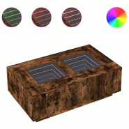 VidaXL Table basse avec LED infini chêne fumé 116x69x40 cm Modèle Flex Panorama Outdoor - 8721102691003