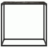 VidaXL Table console Noir 80x35x75 cm Verre trempé Modèle Zenith Nordique Plus - 322810