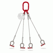 Élingue câble 4 brins - diamètre 16 mm avec manille - référence ecgm41601 Élingue câble 4 brins - diamètre 16 mm avec manille - référence ecgm41601