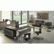 Bureau d'angle avec retour crédence design X9- Officity - 172, Droite, Noyer américain_1