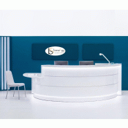 Comptoir d'accueil lumineux Valde - MDD - Blanc brillant, Gauche_0