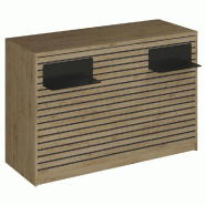 Comptoir Vertigo H T03 dble noir L150cm - 3 tab.Coulis. 6tab.Amovib chêne clair