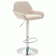 Décoshop26 - Tabouret de bar x1 repose-pieds en forme d'arc en métal chromé assise en tissu crème 10_0004548 - 3000252167930 Décoshop26 - Tabouret de bar x1 repose-pieds en forme d'arc en métal chromé assise en tissu crème 10_0004548 - 3000252167930