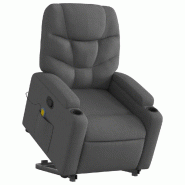 Fauteuil de massage inclinable Gris foncé Tissu Modèle Herlonara - 8721012170971_0
