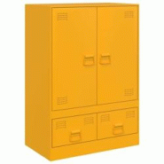 Helloshop26 - Buffet bahut commode armoire meuble de rangement organisateur cuisine salle de séjour salon jaune moutarde 67 x 39 x 02_0035702 - 30002 Helloshop26 - Buffet bahut commode armoire meuble de rangement organisateur cuisine salle de séjour salon jaune moutarde 67 x 39 x 02_0035702 - 30002