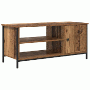 Helloshop26 - Meuble TV moderne minimaliste avec étagères 100 x 40 x 45 cm en bois d'ingénierie marron 02_0052476 - marron Bois massif 3000237439960