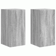 Helloshop26 - Meuble TV mural moderne gain de place 30 x 31 x 60 cm style minimaliste en bois d'ingénierie gris sonoma 02_0054962 - gris Bois massif