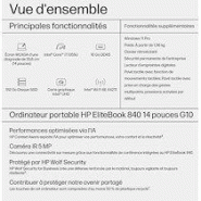 HP EliteBook 840 G10 Intel® Core i7 i7-1355U Ordinateur portable 35,6 cm (14") WUXGA 16 Go DDR5-SDRAM 512 Go SSD Wi-Fi 6E (802.11ax) Windows 11 Pro Argent HP EliteBook 840 G10 Intel® Core i7 i7-1355U Ordinateur portable 35,6 cm (14") WUXGA 16 Go DDR5-SDRAM 512 Go SSD Wi-Fi 6E (802.11ax) Windows 11 Pro Argent