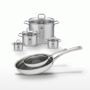 Lot Poêles 24cm & 28cm Elo Relief Evolution et 4 Faitouts Elo Citrin - gris inox 3176239956108