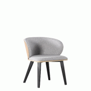 Mobiliara Lot de 2 Chaises Elodie Gris – Assise Mousse Haute Densité et Chene, Piètement Acier Époxy Paris, Design Contemporain - gris polyester