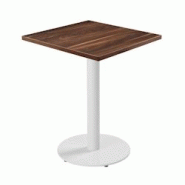 Oviala Business Table à manger carrée 60 cm pied blanc et revêtement bois foncé - marron acier 113150 Oviala Business Table à manger carrée 60 cm pied blanc et revêtement bois foncé - marron acier 113150