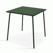 Oviala Business Table de jardin carrée en métal vert forêt 70cm - vert acier 113907 Oviala Business Table de jardin carrée en métal vert forêt 70cm - vert acier 113907