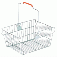 Panier fil métal 22L - Poignée gainée en plastique - Lot de 10 Panier fil métal 22L - Poignée gainée en plastique - Lot de 10
