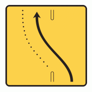 Panneau voirie temporaire KD8 ex3 - Changement de chaussée ou de trajectoire sur une voie - WP Signalisation Panneau voirie temporaire KD8 ex3 - Changement de chaussée ou de trajectoire sur une voie - WP Signalisation