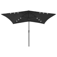 PARASOL AVEC LED ET MÂT EN ACIER 2 X 3 M NOIR 02_0008068 PARASOL AVEC LED ET MÂT EN ACIER 2 X 3 M NOIR 02_0008068
