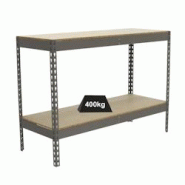 PROREGAL Étagère pour charges lourdes MINI WOOD YETI TWO | HxLxP 90x120x60cm | Charge du compartiment 400kg | Gris - gris métal PR_RS141-08 PROREGAL Étagère pour charges lourdes MINI WOOD YETI TWO | HxLxP 90x120x60cm | Charge du compartiment 400kg | Gris - gris métal PR_RS141-08