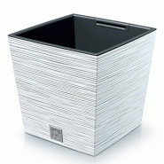 Prosperplast - Jardinière blanche avec réserve d’eau, collection FURU - 29,5x29,5x29 cm, capacité de 14 L - blanc plastique polypropylène ZA5274