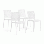 RATTATAN Set 4 Chaises en polypropylène avec fibre de verre empilables pour extérieur et jardin, bar et restaurant, cuisine design moderne - ASTRID RATTATAN Set 4 Chaises en polypropylène avec fibre de verre empilables pour extérieur et jardin, bar et restaurant, cuisine design moderne - ASTRID