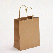 Sac luxe métallisé laiton poignées cordelières 18x10x23cm - par 12