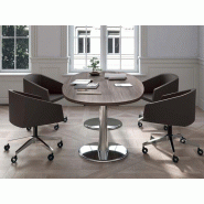 Table de réunion Ovale Etner - pied tulipe chrome design - 200x110 ou 240x110 cm