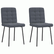 VidaXL Chaises à manger lot de 2 Gris foncé Velours Modèle Prestige Plus - 4101081