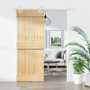 Vidaxl porte coulissante et kit de quincaillerie 80x210 cm pin massif 3203162 Vidaxl porte coulissante et kit de quincaillerie 80x210 cm pin massif 3203162