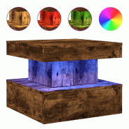 VidaXL Table basse avec lumières LED chêne fumé 50x50x40 cm Modèle Aero Design Pro - 839844
