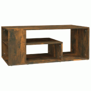 VidaXL Table basse Chêne fumé 100x50x40 cm Bois d'ingénierie Modèle Polaris Advance Plus - 815840